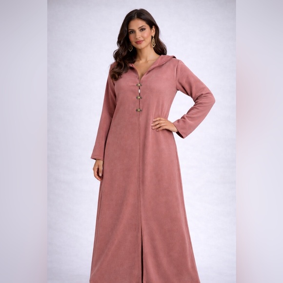 Handmade Dresses & Skirts - Beautiful Handmade Suede Moroccan Jalaba.